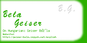 bela geiser business card